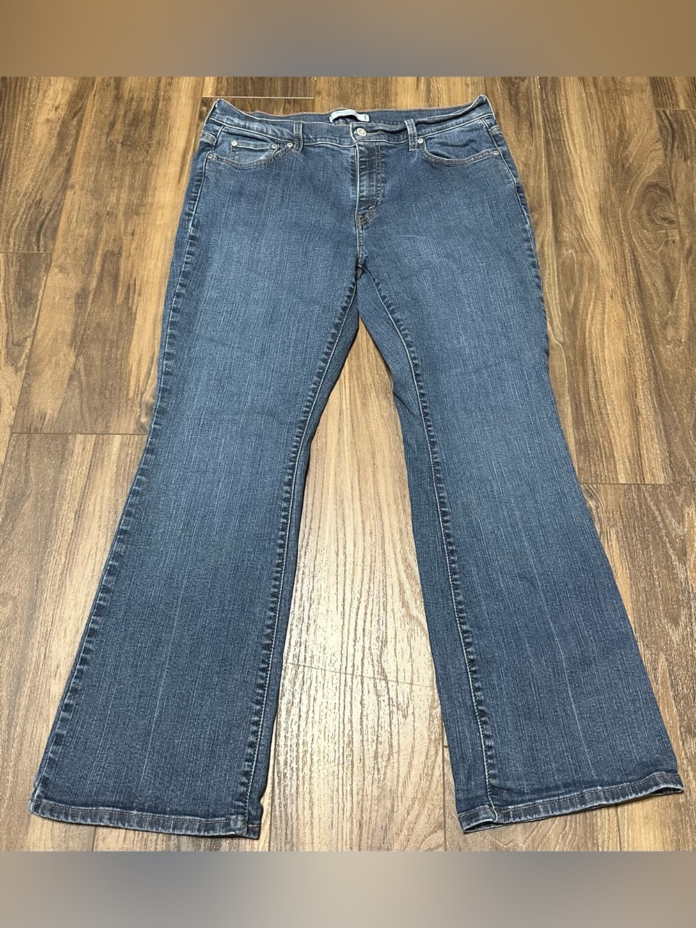 Vintage Y2K Levi's 515 Boot Cut Stretch Blue Denim Jeans Women's Size 14 Short